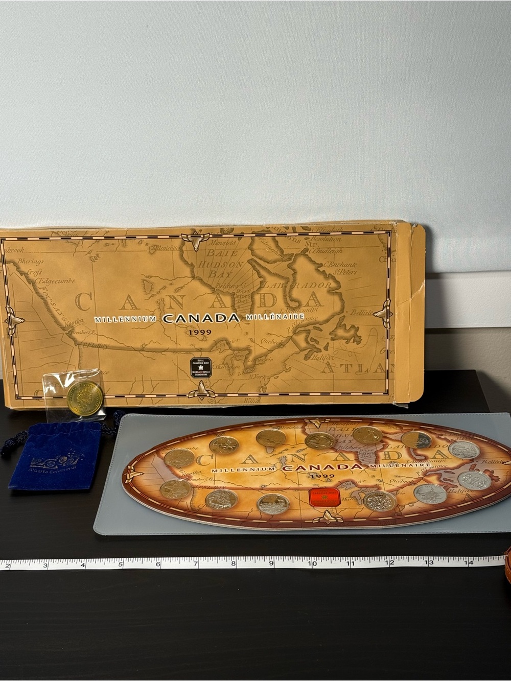 Canada Millennium 1999 Collectible Coin Set - Brown Map Display